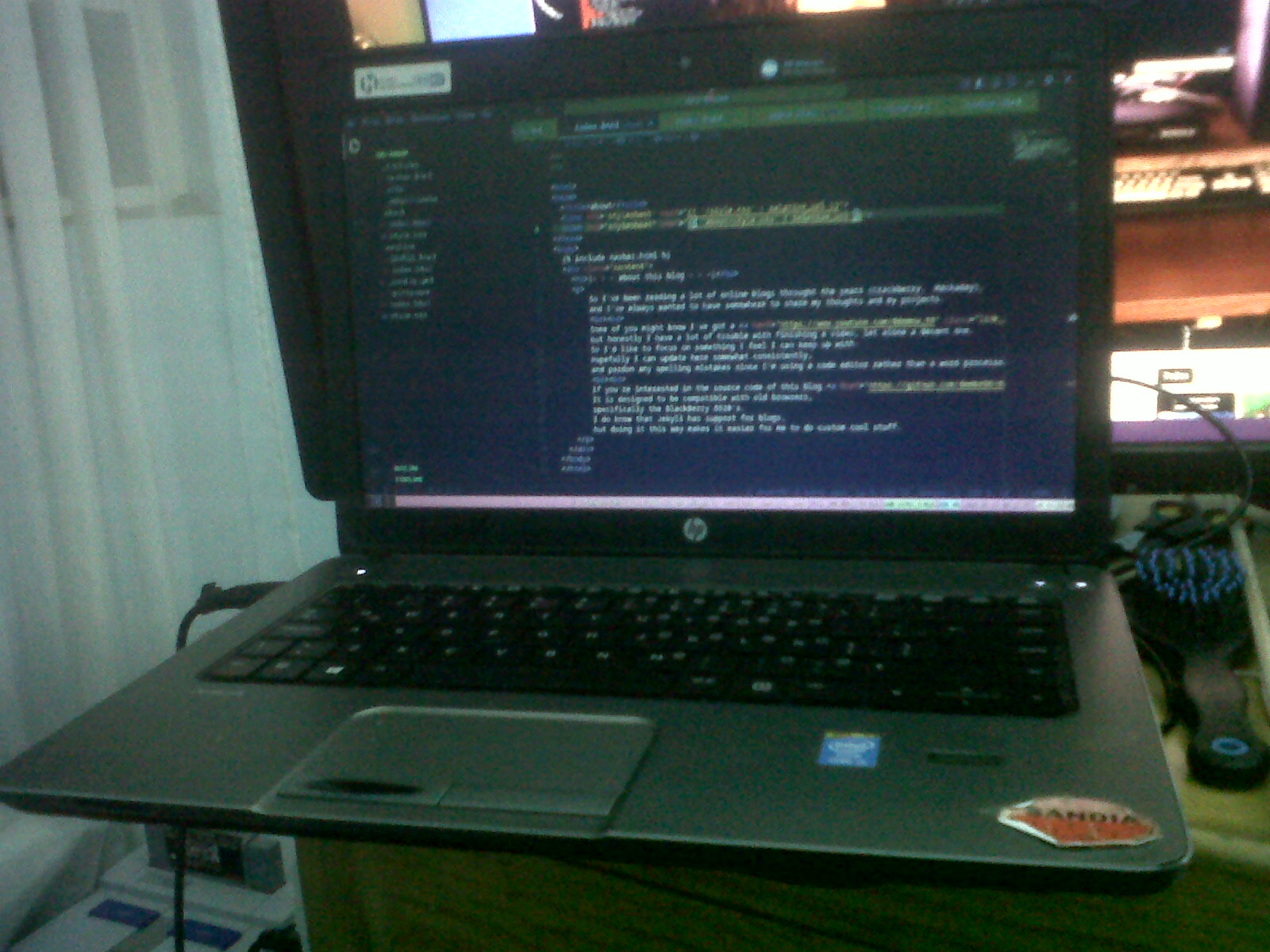the laptop used for writing this blog