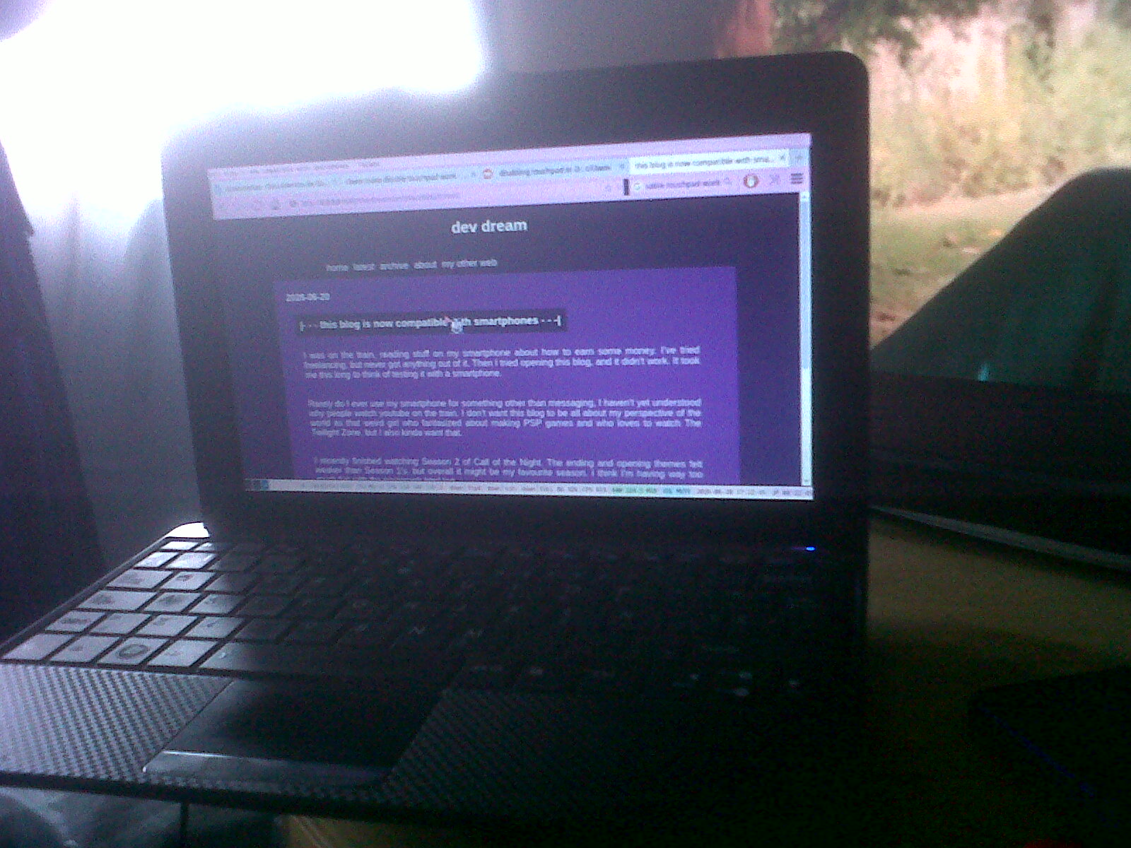 the laptop used to write this entry