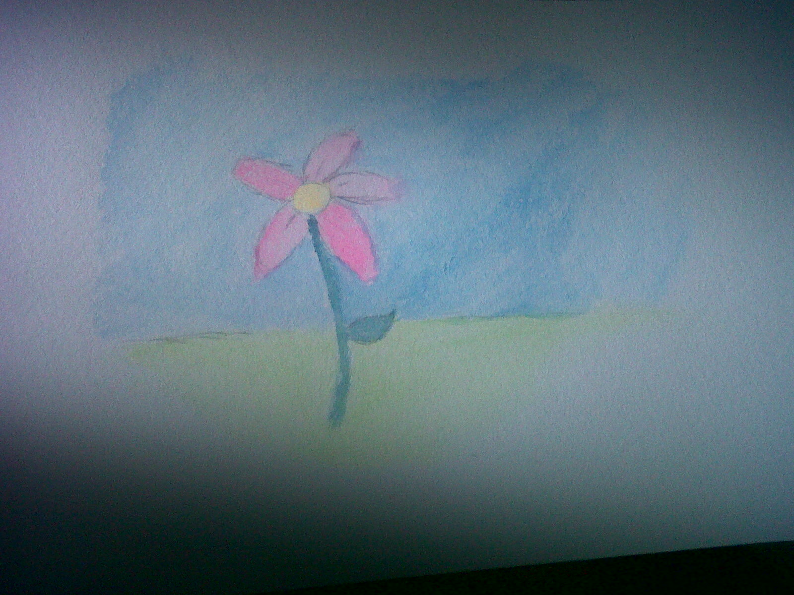 watercolor test painting of a flower