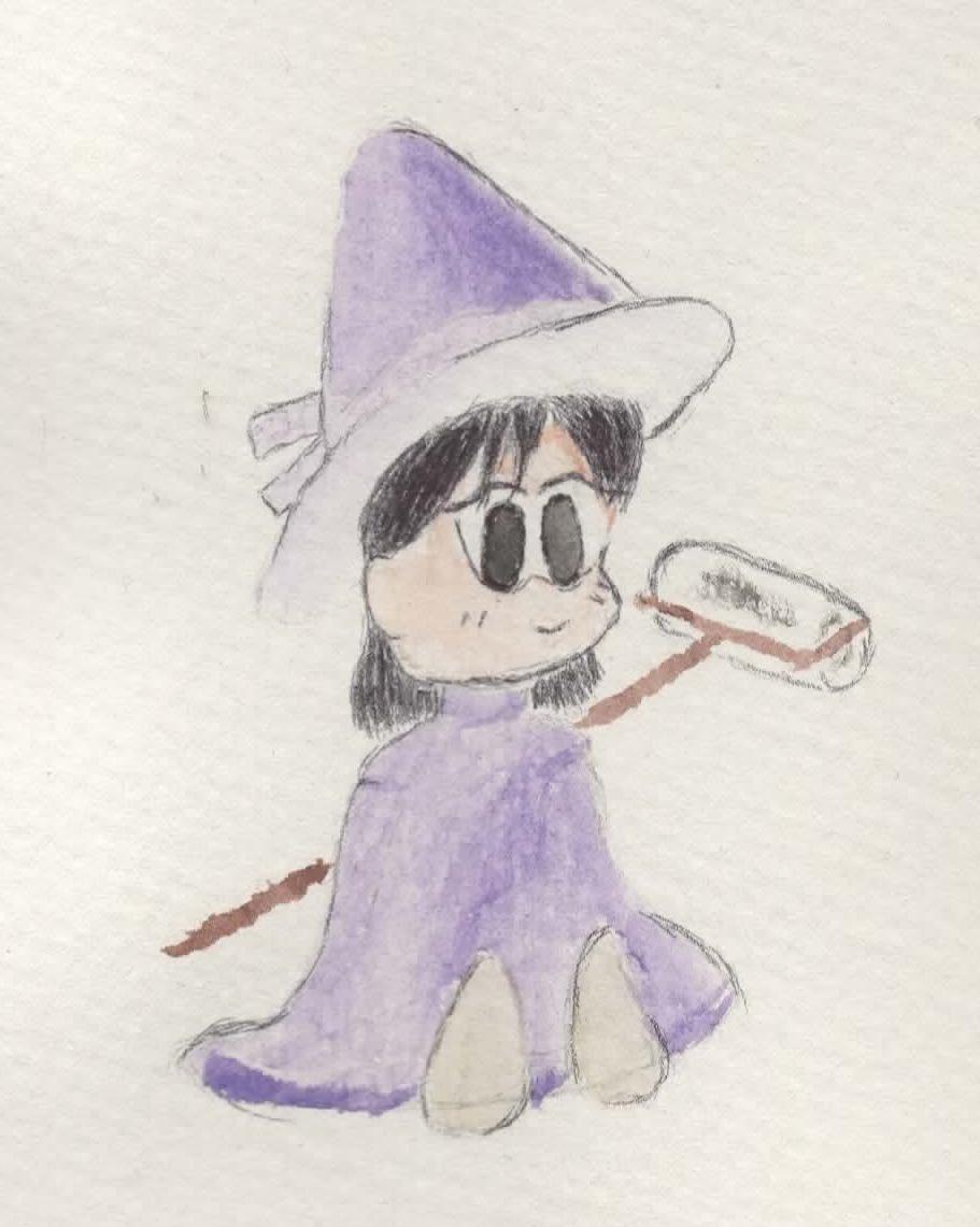 witch watercolor painting (scan)