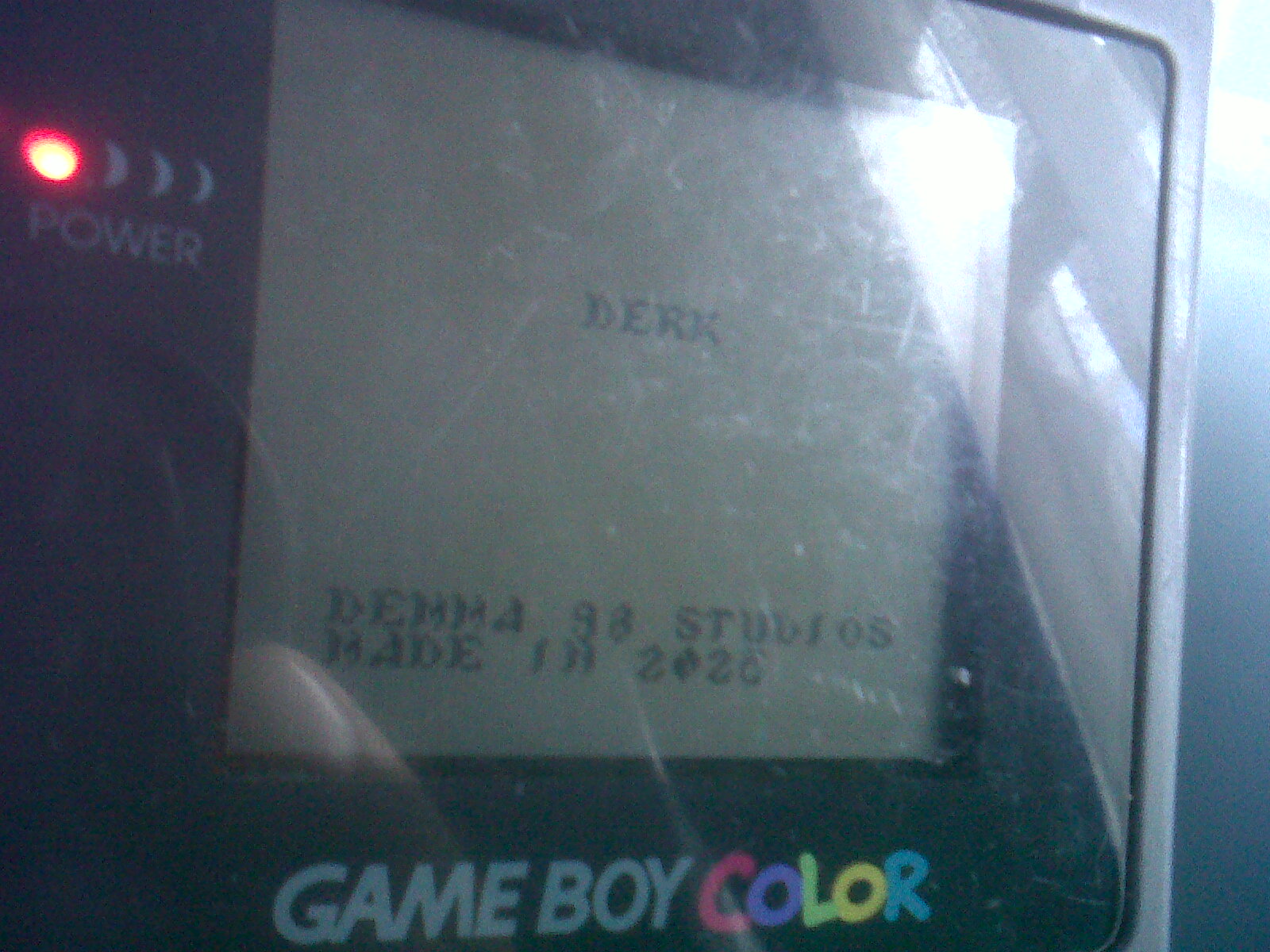derk title screen on a gameboy